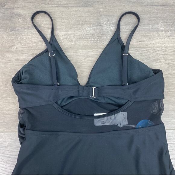 Cupshe Black Forest Adventure Solid Mesh Wrap Front Cutout One Piece Sz.S NWT - Picture 10 of 16